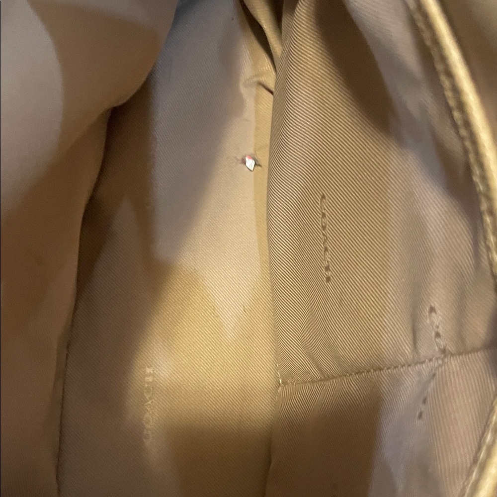 Coach Beige Leather Tote Bag - Picture 8 of 14